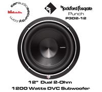 Rockford Fosgate Punch P3D2-12 12" Punch P3 2-Ohm DVC Car Subwoofer 1200 Watts