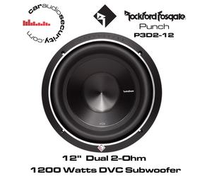 Rockford Fosgate Punch P3D2-12 12" Punch P3 2-Ohm DVC Car Subwoofer 1200 Watts