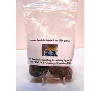Rockhound's 1st Choice Yellowstone,Montana Black Dendrite Agate 8 oz Gem Refill Kit for Rock Tumbler, Half Pound Bag of Large Pieces, Great for Cabbing Too, Ages All