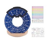 Rockhouse Circle of Fifths Music Theory Wheel, Metal Melody Tool for Musicians Songwriting, Wheel of 5ths Key Finder with Guitar Chord Chart Poster, Wooden Stand