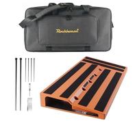 Rockhouse Guitar Pedal Board Case with Carry Bag, ABS Pedalboard 22'' x 11'', Built-in Power Supply Storage, Includes Mounting Accessories for Punk Funk Musicians, Orange