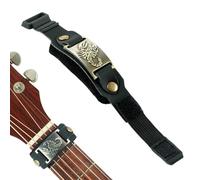 Rockhouse Guitar String Mute Dampener, Electric Guitar String Muter Bass Fret Neck Wrap, Black Leather with Metal Totem Accent, Scorpions