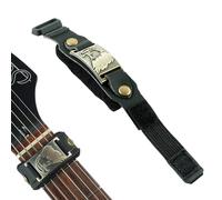 Rockhouse Guitar String Mute Dampener, Electric Guitar String Muter Bass Fret Neck Wrap, Black Leather with Metal Totem Accent, Eagle