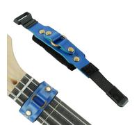 Rockhouse Guitar String Mute Dampener, Electric Guitar String Muter Bass Fret Neck Wrap, Leather with Metal Ring Buckle Accents, Blue
