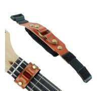 Rockhouse Guitar String Mute Dampener, Electric Guitar String Muter Bass Fret Neck Wrap, Leather with Metal Ring Buckle Accents, Brown