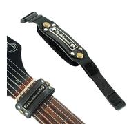 Rockhouse Guitar String Mute Dampener, Electric Guitar String Muter Bass Fret Neck Wrap Muffler Silencer, Black Leather with Metal Accents