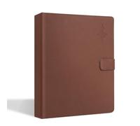 Rockhouse Sheet Music Folder, 3 Ring Binder Music Holder PU Leather Choir Folder 60 Pages Fit for Sheet Music Paper 8.5 x 11 Inch, Brown