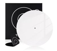 Rockhouse White Acrylic Slip Mat Vinyl with Record Mitt, Turntable Platter Record Player Mat DJ Slipmats for 12'' Vinyl Turntable Antistatic, Reduce Noise