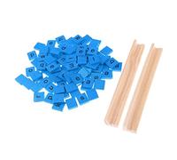 rockible 100 Wooden Spelling Tiles Lowercase Letters, Blue, as described
