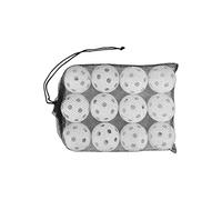 rockible 12x Pickleball Balls Standard 26 Holes Professional Durable Golf Hollow Ball 72 Mm for Indoors And Outdoors with Mesh Pocket, White