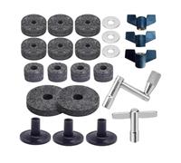 rockible 23Pcs Cymbal Replacement Accessories with Wing Nuts, Washers, Drum Wrench, Portable Drum Cymbal Stand Cover, Gray