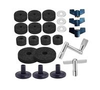 rockible 23Pcs Cymbal Replacement Accessories with Wing Nuts, Washers, Drum Wrench, Portable Drum Cymbal Stand Cover, Black