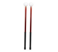 rockible 2x Playing Practice Drum Sticks Drum Hammer Alloy Practical Sturdy Felt Head Timpani Sticks for Snare Drum Music Education, red