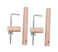 rockible 2x Warping Clamp Set: Wooden Pegs & Clamps for Weaving Tools - As Shown