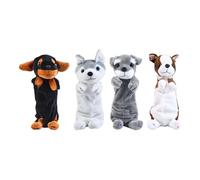 rockible 4 Pieces Dog Shaped Pencil Cases Cosmetic Bags Zipper Closure Comfortable Portable Animal Pencil Pouches for Home Child, Gray