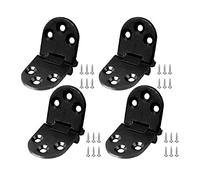 rockible 4 Pieces Stainless Zinc Alloy Folding Flip Hinges for Cabinet Furniture, 1.2 X3.1 Inch, Black