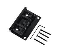 rockible 4 String Bass Bridge Electric Guitar Fixed Bridge Replace bass Fixed with Screws Wrench for Stage Exercise Performance, black