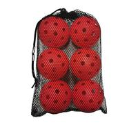 rockible 6PCS Pickleball Balls 40 Holes Pickle Balls Indoor Outdoor Pickleballs Practice Plastic Balls Pickle Ball Professional Durable Official Size Ball for Tournament Play Sports Supplies, Red