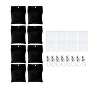 rockible 8 Pieces Outdoor Curtain Weights, with Clamps Reusable Professional Curtain Weighted Bags Heavy Duty for Picnic Mat Outside, Black