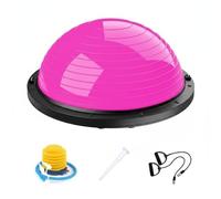 rockible Ball Half Balance Dome Exercise Ball Core Stability With Thickened Rupture Resistant Structure And Textured Surface Made Of PVC And Suitable for, Pink, Rose Red