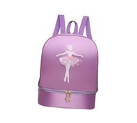 rockible Ballet Dance Backpack Ballet Dance Bag Lightweight Rucksack with Separate Shoe Compartments for Travel Sports Dancing, Purple Style A