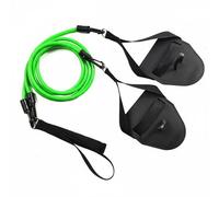 rockible Band With Resistance Cord Hand Paddles Pull Strap Anchor System Multi Level Resistance for beginners and advanced athletes gains suitable for work pre swim warm ups, Green