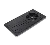 rockible Barware Cleaning Device Glass Cleaner Cup Rinser Countertop Washer With Rectangular Perforated Drain Panel Stainless Body Low Profile Fit Suitable for, Black, Medium