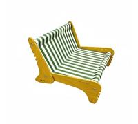 rockible Cat Scratching Bed Comfortable Cat Scratcher Sofa Solid Wood Frame Animal Lounger for Small Dogs, Indoor, 53.5 43.5 28cm, Wooden Frame Sofa Oxford Cloth Digital Print Green White Stripes