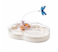 rockible Cat Toy with Butterfly Rechargeable Cat Toy with Track Balls Easy to Use for Solo Activity, White