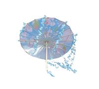 rockible Chinese Oiled Paper Umbrella 32" Oriental Oil Paper Parasol for Wedding Party, Light Pink and Blue