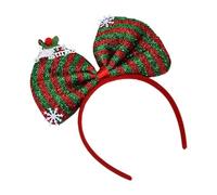 rockible Christmas Bow Headband, Xmas Hair Hoop Headwear, Merry Christmas Head Decoration, Bow Hair Hoop for Women Girls, Red Green Stripe