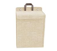 rockible Collapsible Hanging Laundry Basket Laundry Hamper Wall Mounted Laundry Storage Basket, Beige Large
