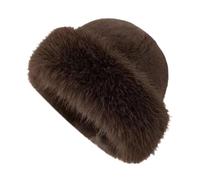 rockible Cossack Hat Russian Hat for Women, Soft Snow Ski Cap Winter Faux Fur Hat for Ski, Brown