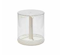 rockible Display Storage Case Rotating Display Box Round Collectible Showcase Dustproof Organizer Clear Structure With Neat Display Effect suitable for shelf desktop study office , White