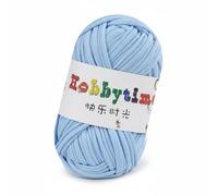 rockible DIY Strips Yarn Ribbon Crochet Cord with Modal Blend Material Flat 2cm Width Chunky Look Stitch Definition Suitable for Knitting Baskets Handmade, Light Blue