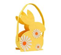 rockible Empty Easter Basket Shaped Like An Easter Egg for, Ideal for Storing Eggs, And Gifts for Teenagers, Yellow