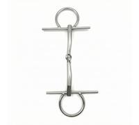 rockible Equestrian Horse Bit Tack Hardware Cheek Piece With Two Jointed Oral Bar Solid Iron Body H Shaped Structured Look Suitable for Training Riding Practice, Silver