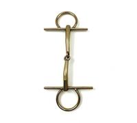 rockible Equestrian Horse Bit Tack Hardware Cheek Piece With Two Jointed Oral Bar Solid Iron Body H Shaped Structured Look Suitable for Training Riding Practice, Gold