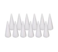 rockible Foam Cones for Crafts White Polystyrene Cones Handmade Gnomes Christmas Tree Project Cone Shaped Polystyrene Foam for Kids Creative Painting Festival Celebration DIY Crafts