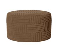 rockible Foot Stool Cover with Elastic Bottom, Washable Round Ottoman Storage Cover for Living Room, Coffee