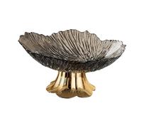 rockible Fruit Bowl on A Pedestal, Modern Decor, Creative Fruit Stand, Storage Tray for Snacks, Display Stand for Living Room and Kitchen, Practical, Transparent Black