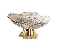 rockible Fruit Bowl on A Pedestal, Modern Decor, Creative Fruit Stand, Storage Tray for Snacks, Display Stand for Living Room and Kitchen, Practical, Transparent White