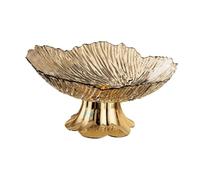 rockible Fruit Bowl on A Pedestal, Modern Decor, Creative Fruit Stand, Storage Tray for Snacks, Display Stand for Living Room and Kitchen, Practical, Transparent Gold