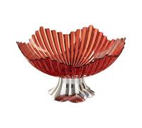 rockible Fruit Bowl on A Pedestal, Multifunctional, Trendy and Elegant - The Decoration for Your Worktop, Wedding, Banquet Or Party, Clear Red