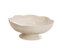 rockible Fruit Bowl, Pedestal Bowls, Decorative Bowl for The Kitchen Counter for Kitchen, Home, Wedding, Cream White