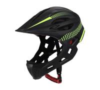 Rockible Full Face Bike Helmet for Kids - Stylish Lightweight Cycling Helmet for Riding, Bicycling, Roller Skating, Outdoor - Black Green