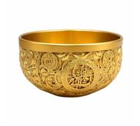 rockible Handmade Cast Metal Bowl | Antique, Brass Bowl with Embossed Detailing Ornamentation, Vintage, for Living Room, Altar, Style A