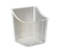 rockible Hanging Storage Basket Wall Organizer Bin Rack Container With On Back And Thick Build suitable for kitchen produce storage items dorm living rental housing , Transparent , S