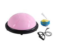 rockible Hemispherical Balance Ball with Anti-Slip Design, Core Training, And Adjustable Strength Bands for Full-Body Exercise, Lightweight And Portable, Pink