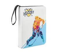 rockible Hockey Card Binder with Sleeves Trading Card Binder Reusable with Zipper 3 Rings Card Holder Protectors Albums for Football, blue